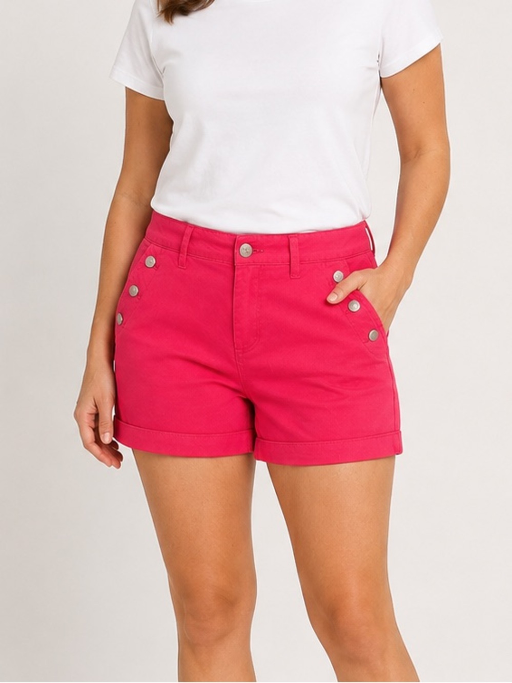 Billie Hot Pink Nautical Button shorts size 14